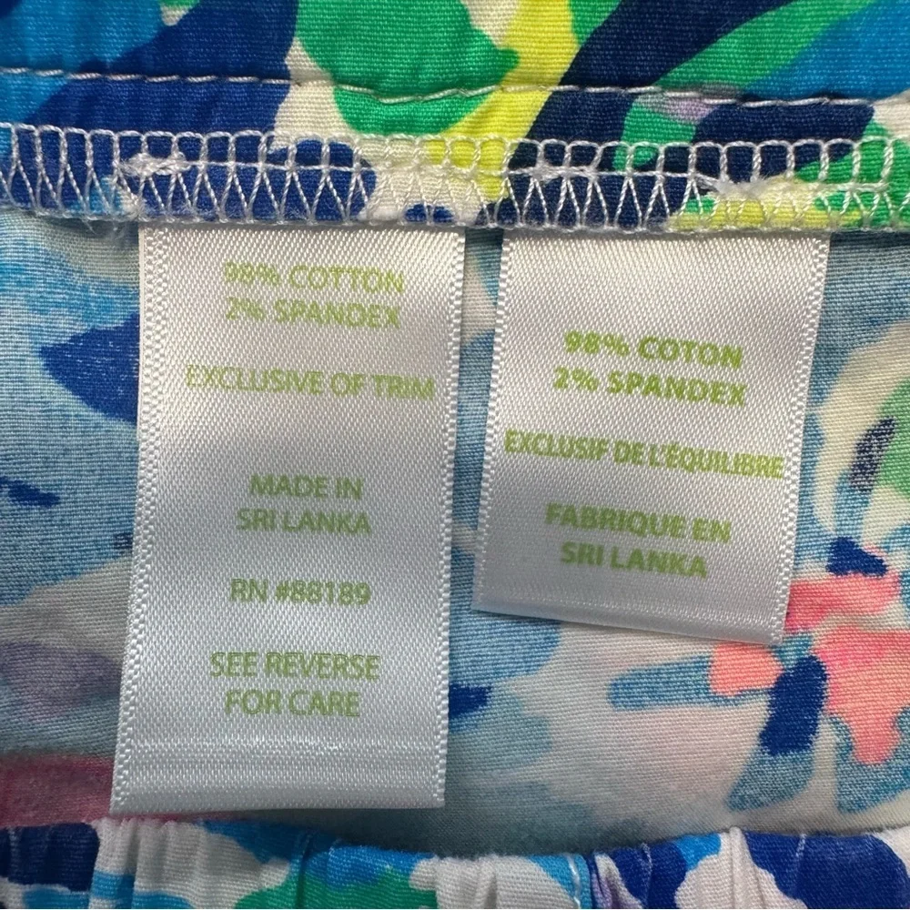 Lilly Pulitzer Dive In Ocean View Boardshorts Tie Dye Elastic Waist Womens Sz. S